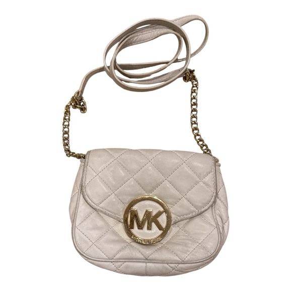 Michael Kors White Quilted Crossbody Bag - Picture 1 of 3